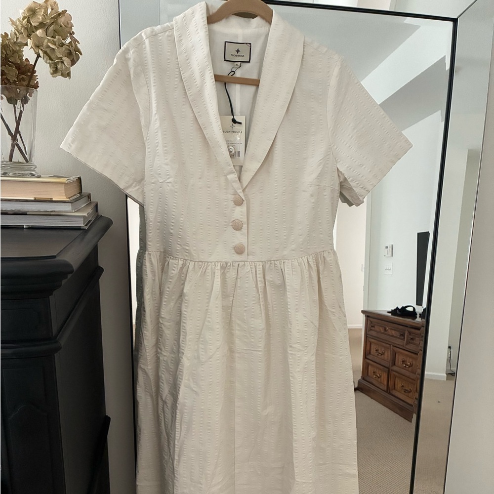 Tuckernuck White Textured Short Sleeve Dress